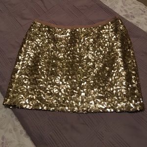 Gold sequined party skirt